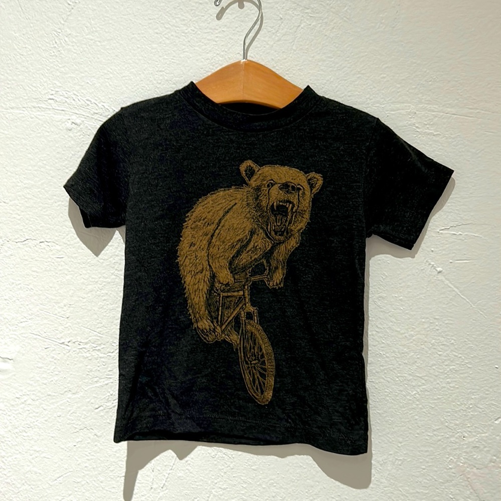NWOT🐻Dark Cycle Clothing | Bear on Bike - Heather Charcoal